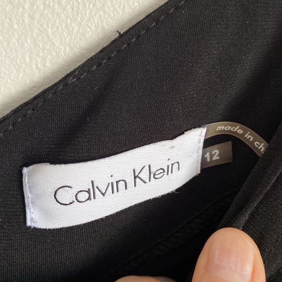 Calvin Klein womens sz 12 black sleeveless midi dress stretchy and sexy. - Picture 6 of 12